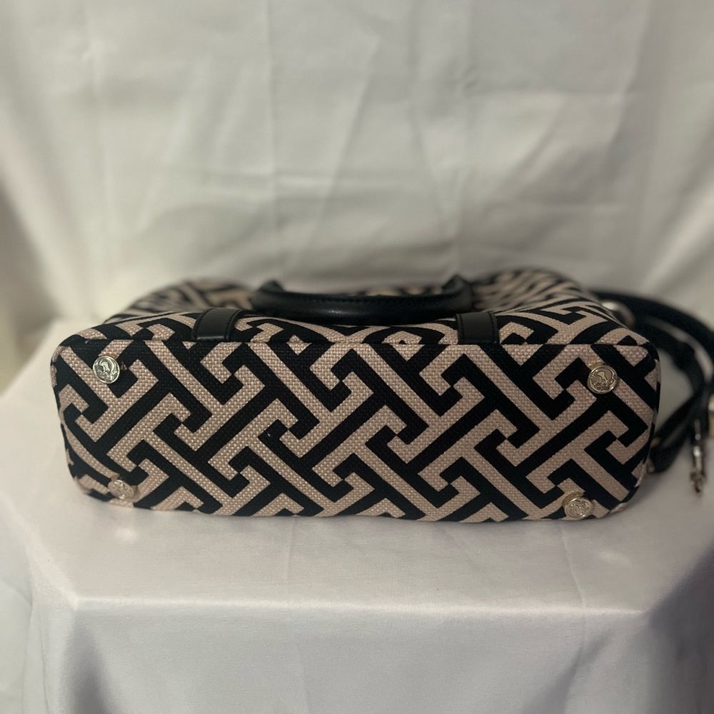 Spartina 449 Callahan Satchel Crossbody EUC Leather And Linen - Picture 5 of 14
